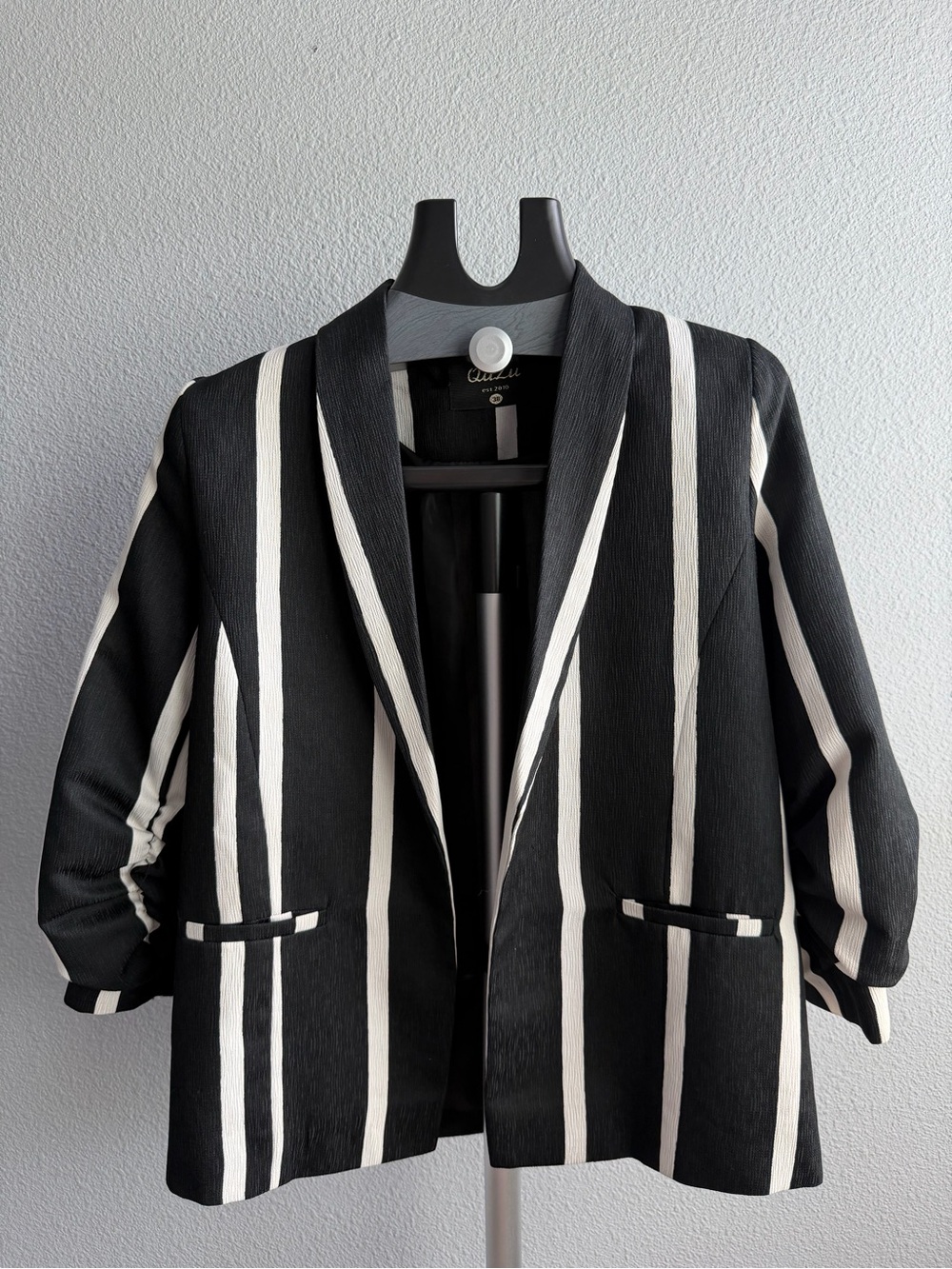 Black & White Striped Women’s Blazer Jacket
